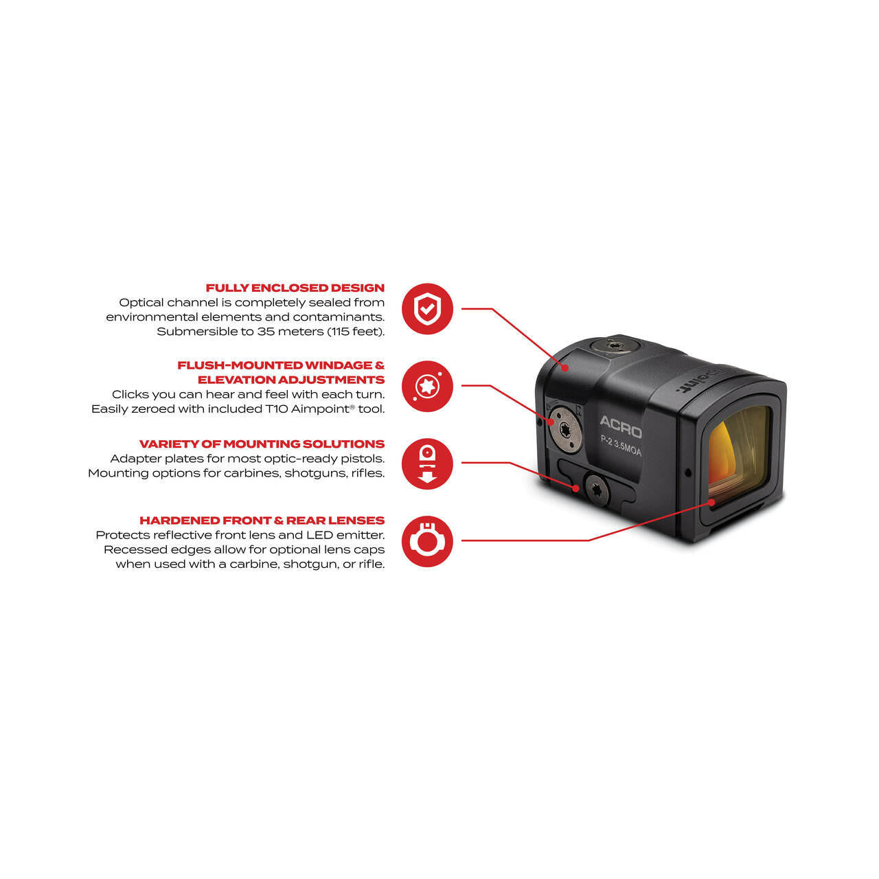 Aimpoint® ACRO P-2™ 3.5 MOA - Red Dot Reflex Sight