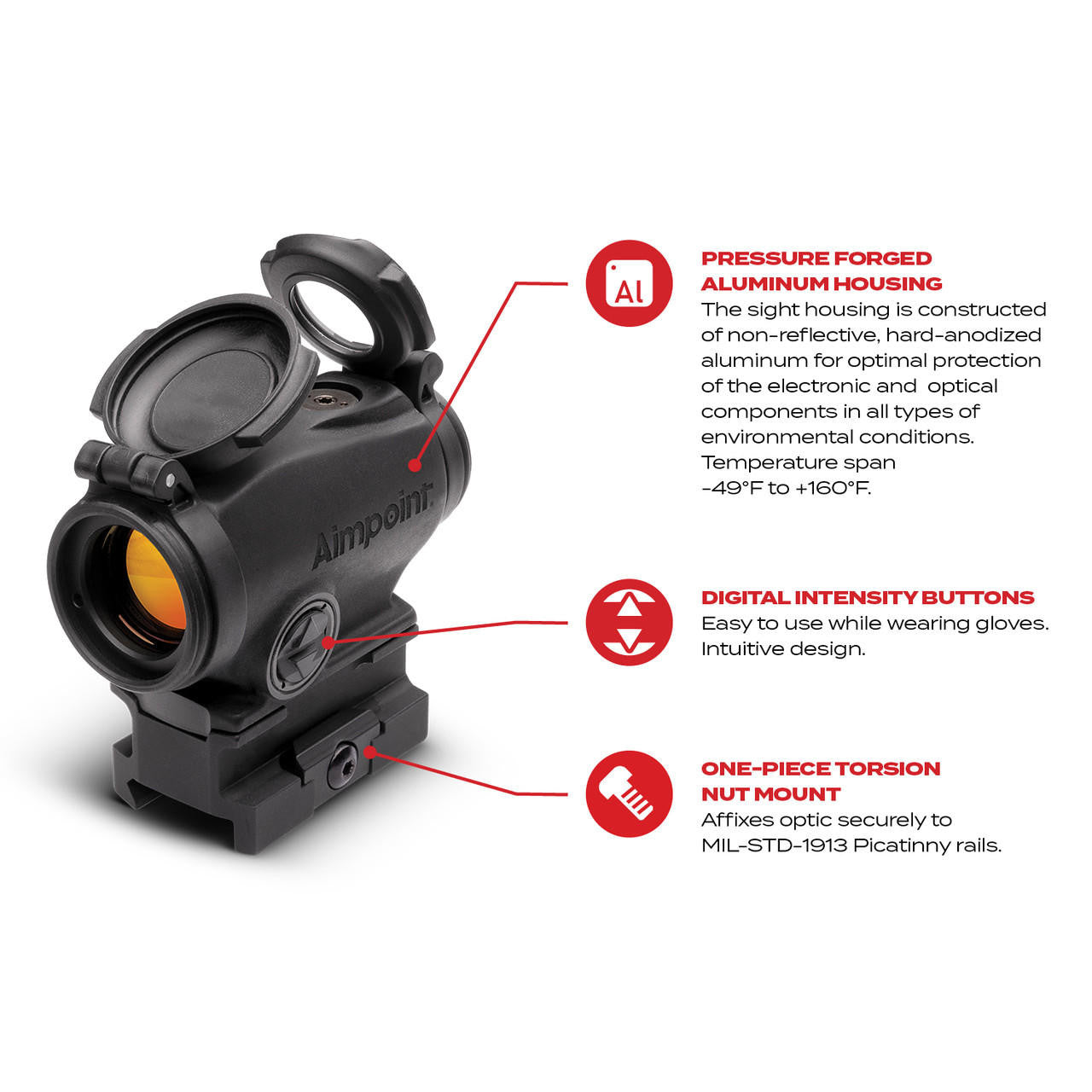 Aimpoint® Duty RDS® Red Dot Sight - One-piece Torsion Nut Mount, 39mm